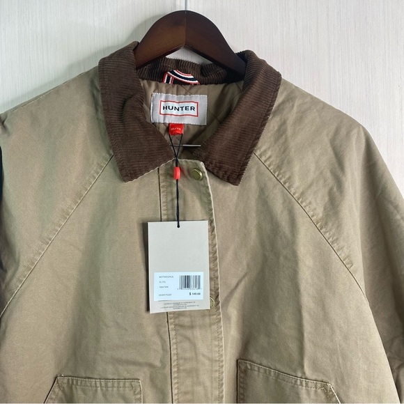 NWT Hunter Women’s Barn Jacket Oversized Quilted Corduroy Collar Tan XL - Picture 8 of 11